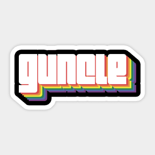 Guncle – Retro rainbow shadow – lgbt gay uncle Guncle's Day  humorous brother gift Sticker